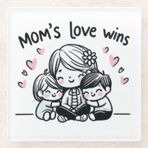 Muttertagsgeschenk Liebe der Mama gewinnt Glasuntersetzer