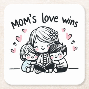 Muttertagsgeschenk Liebe der Mama gewinnt Rechteckiger Pappuntersetzer