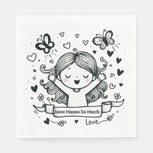 Muttertagsgeschenk | Liebe Mama so viel Serviette (Vorderseite)
