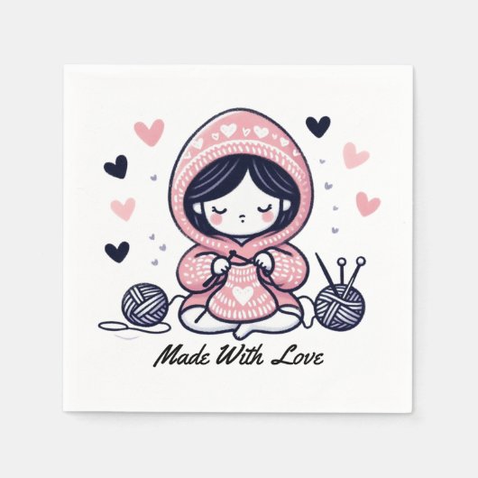 Muttertagsgeschenk | Made with Liebe Serviette (Vorderseite)