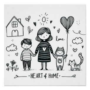 Muttertagsgeschenk Mama Herz der Zuhause Poster