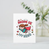Muttertagsgeschenk | Mama ist mein Held Postkarte (Stehend Vorderseite)
