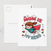 Muttertagsgeschenk | Mama ist mein Held Postkarte (Vorne/Hinten)