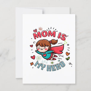 Muttertagsgeschenk Mama ist mein Held Postkarte