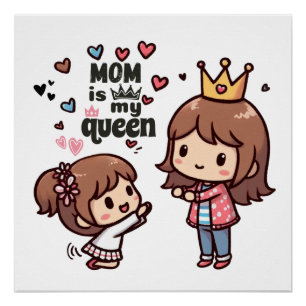 Muttertagsgeschenk Mama ist meine Königin Poster