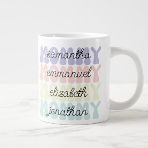 Muttertagsgeschenk Mami Retro Kinder Namen Jumbo-Tasse