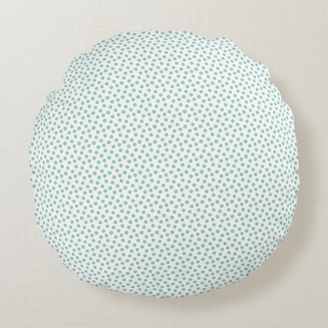 Muttertagsgeschenk | Mint Daisies Rundes Kissen (Vorderseite)