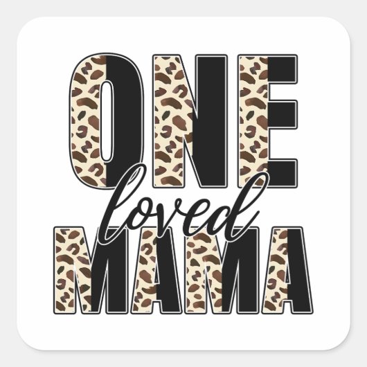 Muttertagsgeschenk | One Love Mama Quadratischer Aufkleber (Vorderseite)