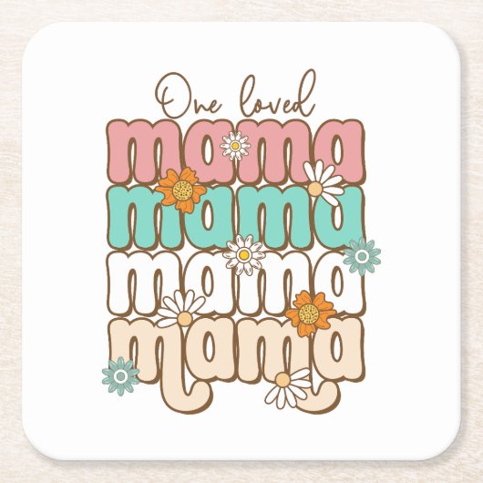 Muttertagsgeschenk | One Love Mama Rechteckiger Pappuntersetzer (Vorderseite)
