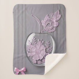 Muttertagsgeschenk Rosa & Grau Blumenglas Kunst Sherpadecke