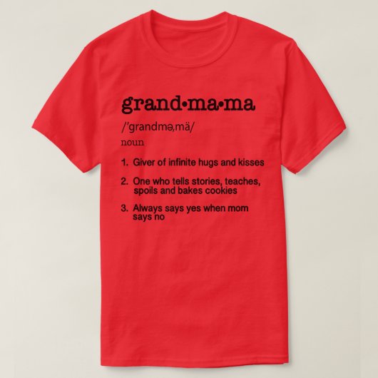 Muttertagsgeschenk    TGrandmama Definition Funny  T-Shirt (Design vorne)