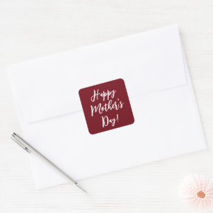 Muttertagsgeschenk tiefrot stilvolle Schrift Quadratischer Aufkleber