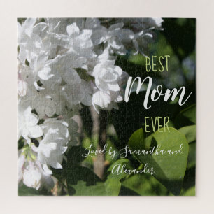 Muttertagsgeschenk Weiße Flieder Foto-Puzzle Puzzle