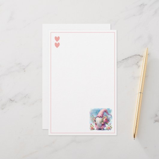 Muttertagsgnome-Liebe Briefpapier (Vorderseite/Rückseite Beispiel)