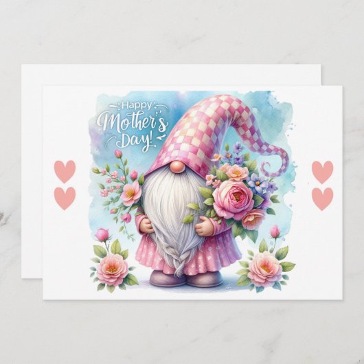 Muttertagsgnome-Liebe Feiertagskarte (Vorne/Hinten)