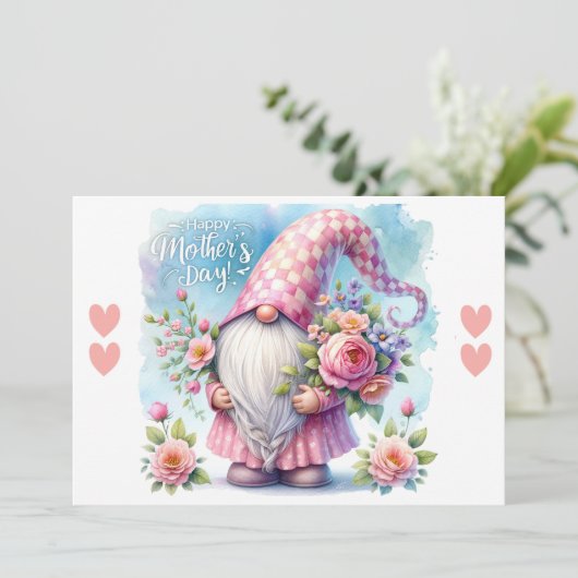 Muttertagsgnome-Liebe Feiertagskarte (Stehend Vorderseite)