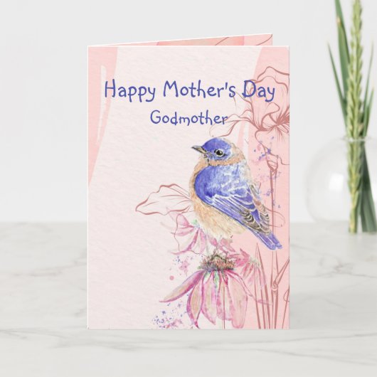 Muttertagsgottmutter Bluebird Garden Bird Card Karte (Vorderseite)