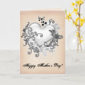 Muttertagsherz Karte (Gelbe Blume)