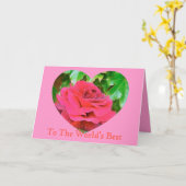 Muttertagsherz Rose Karte (Gelbe Blume)