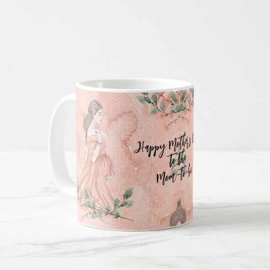 Muttertagsjubiläum Mama zu Peach Kaffeetasse (Vorderseite Links)