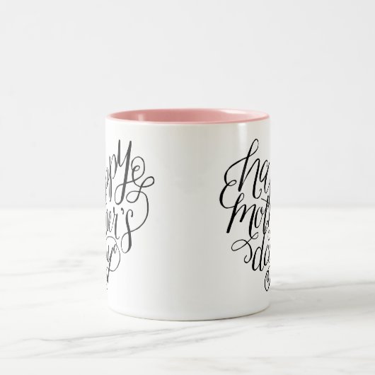 Muttertagskalligraphie Zweifarbige Tasse (Mittel)