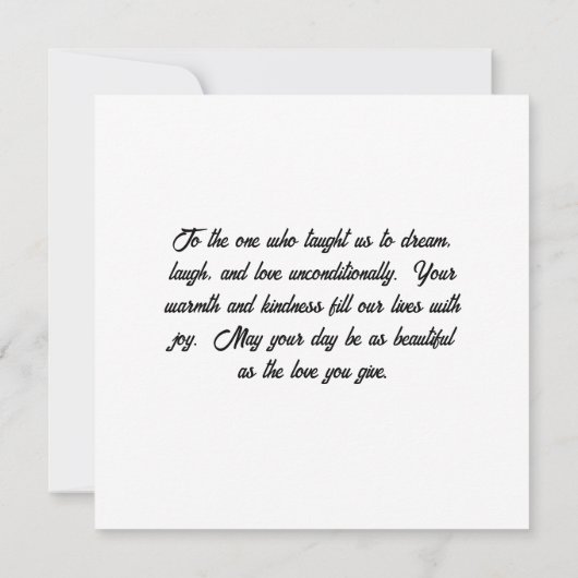 Muttertagskarte (Rückseite)