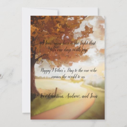 Muttertagskarte (Rückseite)