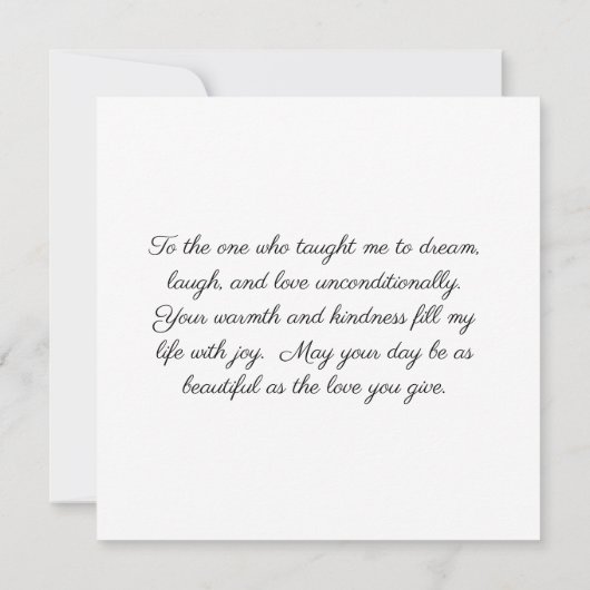 Muttertagskarte (Rückseite)