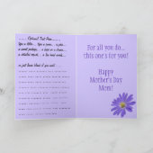 Muttertagskarte Blue Blume Daisy Card Karte (Innenseite)