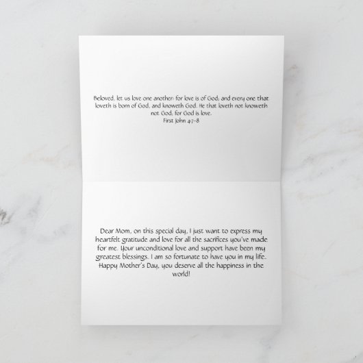 Muttertagskarte Bluegreen Karte (Innenseite)