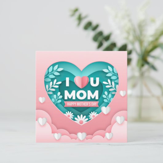 Muttertagskarte & Blume Feiertagskarte (Stehend Vorderseite)