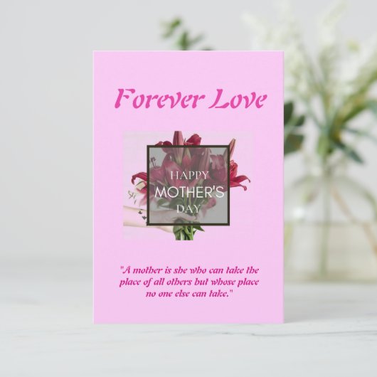 Muttertagskarte Dankeskarte (Stehend Vorderseite)