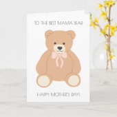 Muttertagskarte der Mama Bären Karte (Gelbe Blume)