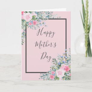 Muttertagskarte der Rose Wasserfarbe Karte