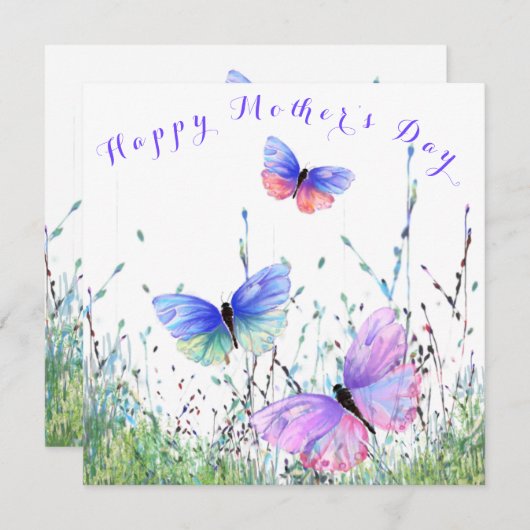 Muttertagskarte der Schmetterlinge (Vorne/Hinten)