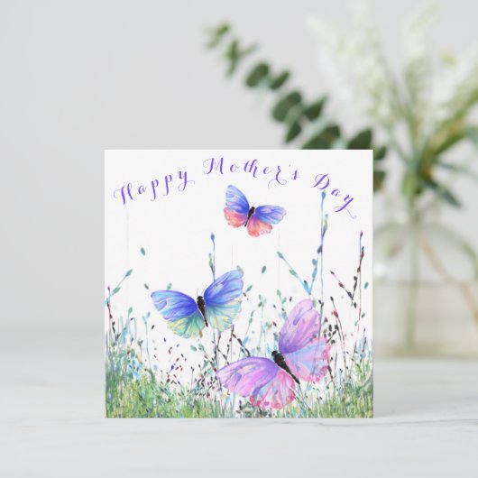 Muttertagskarte der Schmetterlinge (Stehend Vorderseite)