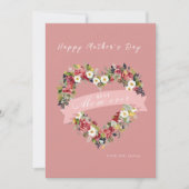 Muttertagskarte des Blumenherzes Einladung (Vorderseite)