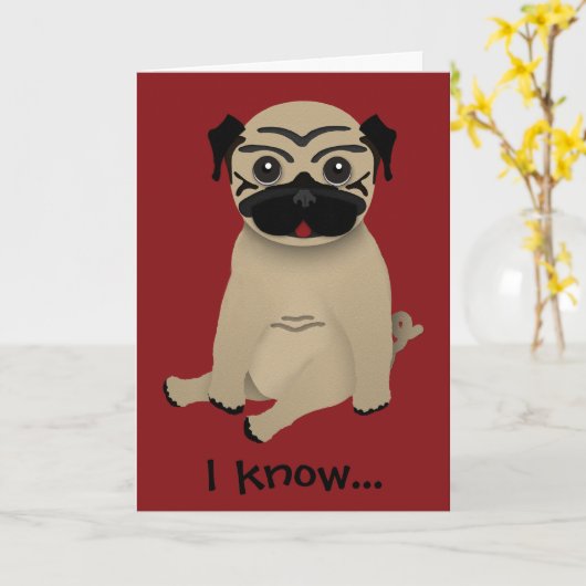 Muttertagskarte des Mops Karte (Gelbe Blume)