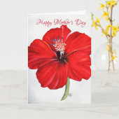 Muttertagskarte des roten Hibiskus Karte (Gelbe Blume)