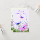 Muttertagskarte des Schmetterlings Karte (Vorderseite/Rückseite Beispiel)