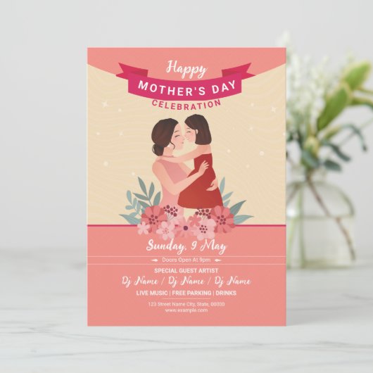 Muttertagskarte Einladung (Stehend Vorderseite)