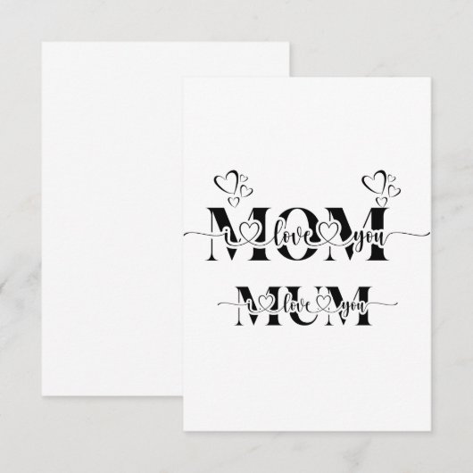 Muttertagskarte Einladung (Vorne/Hinten)