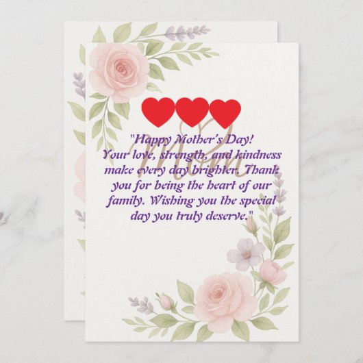 Muttertagskarte Feiertagskarte (Vorne/Hinten)