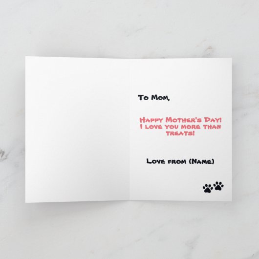 Muttertagskarte Frankreichs Bulldogard Karte (Innenseite)