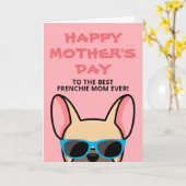 Muttertagskarte Frankreichs Bulldogard Karte (Gelbe Blume)