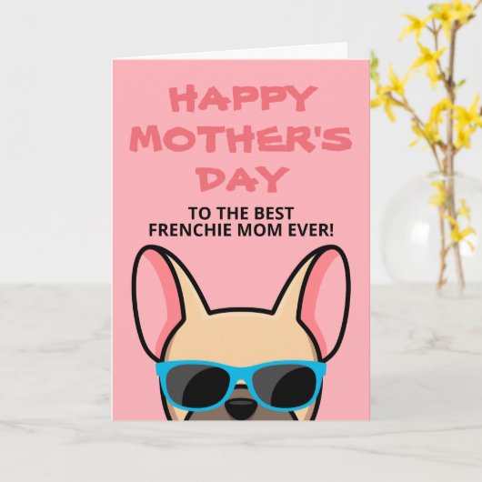 Muttertagskarte Frankreichs Bulldogard Karte (Gelbe Blume)