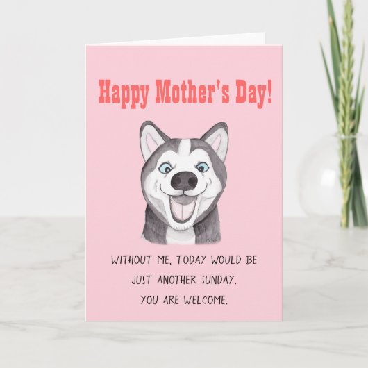 Muttertagskarte Funny-Husky-Hundekarte Karte (Vorderseite)