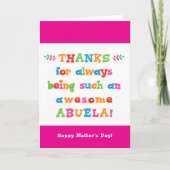 Muttertagskarte für Abuela Karte (Vorderseite)