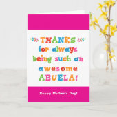 Muttertagskarte für Abuela Karte (Gelbe Blume)