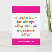 Muttertagskarte für Avo Karte (Vorderseite)